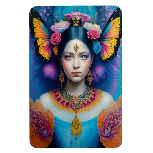 Magnet Flexible princesse papillon avec petite couronne (Vertical)