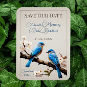 Magnet Flexible Printemps Bluebirds Enregistrer la date