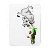 Magnet Flexible Printemps éveillé, chiot avec papillon (Vertical)