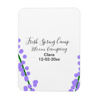Printemps frais camping fleurs de lavande nom date
