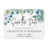 Magnet Flexible Printemps Moderne Floral Chic Blue Enregistrer La (Horizontal)