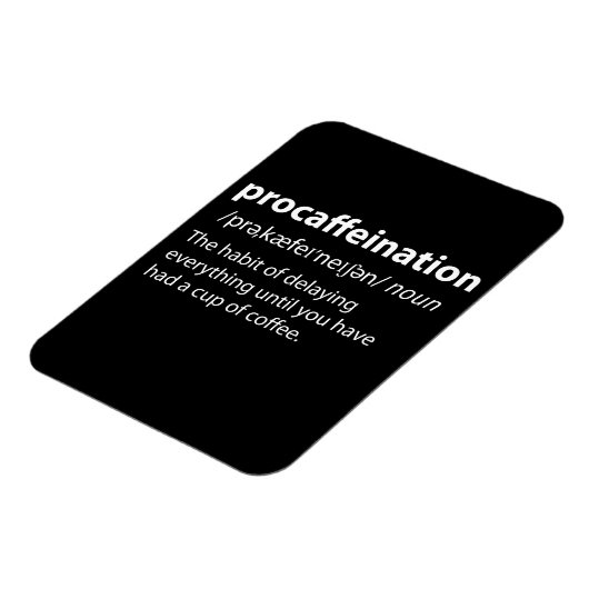 Magnet Flexible Procaffination Funny Dictionnaire Définition (Côté Gauche)