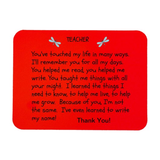 Magnet Flexible Professeur, tu as touché ma vie... (Horizontal)