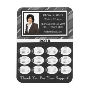 Magnet Flexible Professionnel Grey Business 2018 Calendrier avec p