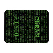 Magnet Flexible Programme binaire Geek Lave-vaisselle propre Lave- (Horizontal)
