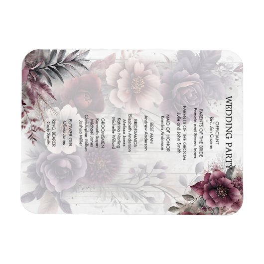 Magnet Flexible Programme de cérémonie des mariages (Horizontal)