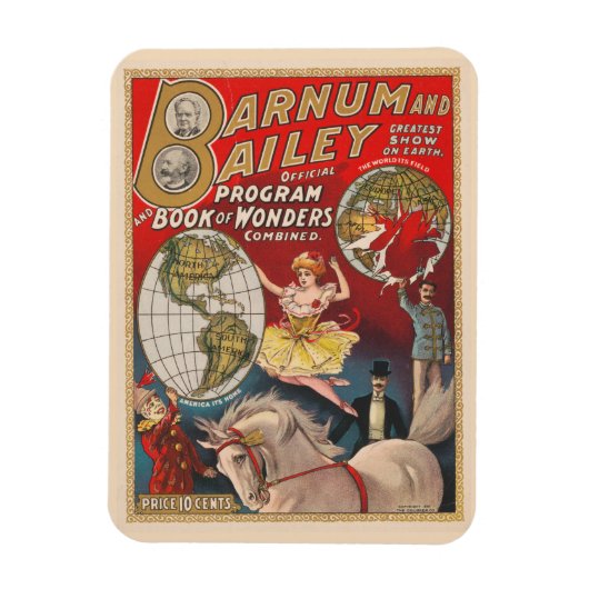 Magnet Flexible Programme vintage Barnum Et Bailey (Vertical)