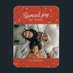 Magnet Flexible Propager Joie, pas Germs Photo de vacances<br><div class="desc">Une carte de vacances parfaite pour la pandémie COVID-19 de 2020. Encouragez votre famille et vos amis à "Diffuser Joy Not Germs" avec cette carte de vacances festive.</div>