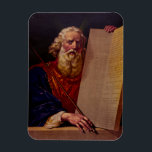 Magnet Flexible Prophet Moses on Mount Sinai – High-Fidelity Epic<br><div class="desc">Add majesty to your interior with this high-fidelity color reproduction of Moses and the Tablets of Testimony. The artwork masterfully captures the contrast between the harsh desert wilderness and the supernatural glow of the Divine Presence. The composition focuses on the prophet’s resolute eyes and the stone slabs that symbolize the...</div>