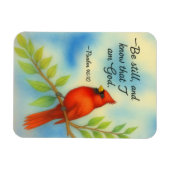 Magnet Flexible Psalm 46:10 Be Still Red Cardinal Scripture Nature (Horizontal)