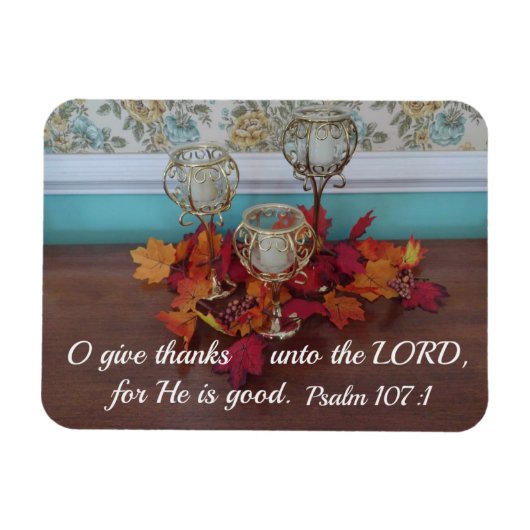 Magnet Flexible Psaume 107:1 O Remerciez le Seigneur, car Il est (Horizontal)