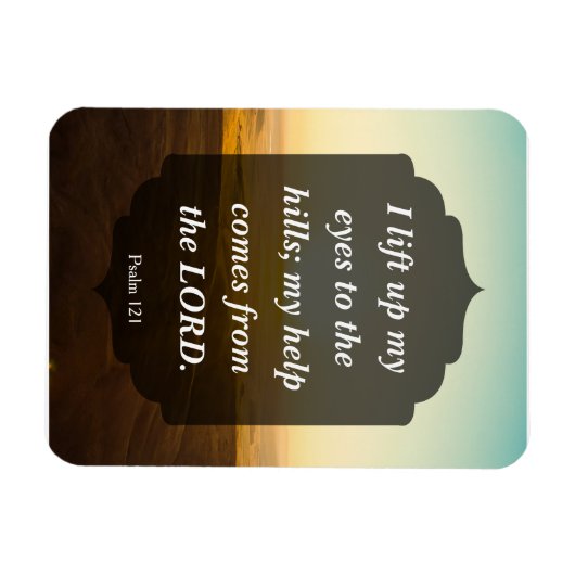 Magnet Flexible Psaume 121 - Mon aide vient de l'Éternel (Horizontal)