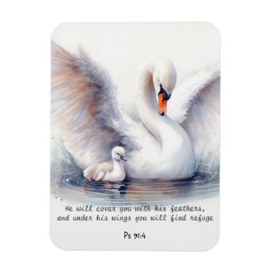 Magnet Flexible Psaume 91:4 Ailes protection de Dieu Écriture Bibl