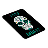 Magnet Flexible PTSD Badass crâne à sucre (Côté Droit)