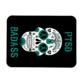 Magnet Flexible PTSD Badass crâne à sucre (Horizontal)