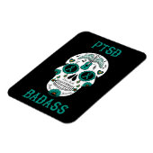Magnet Flexible PTSD Badass crâne à sucre (Côté Gauche)