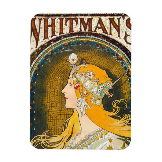 Magnet Flexible Publicité d'Alphonse Mucha Vintage Whitman (Vertical)