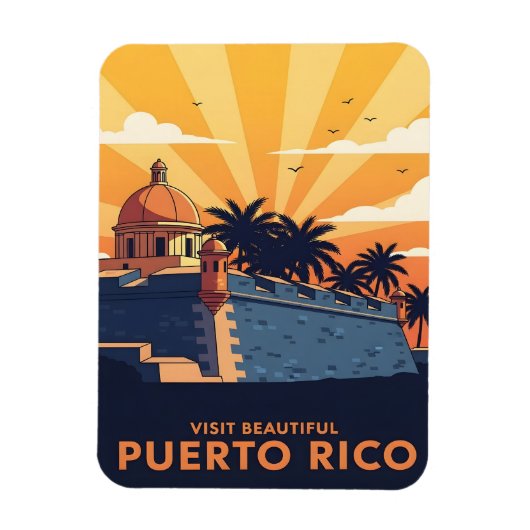 Magnet Flexible Puerto Rico Vintage travel (Vertical)