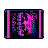 Magnet Flexible Puerto Vallarta Retro Sunset 80s Palm Trees (Horizontal)