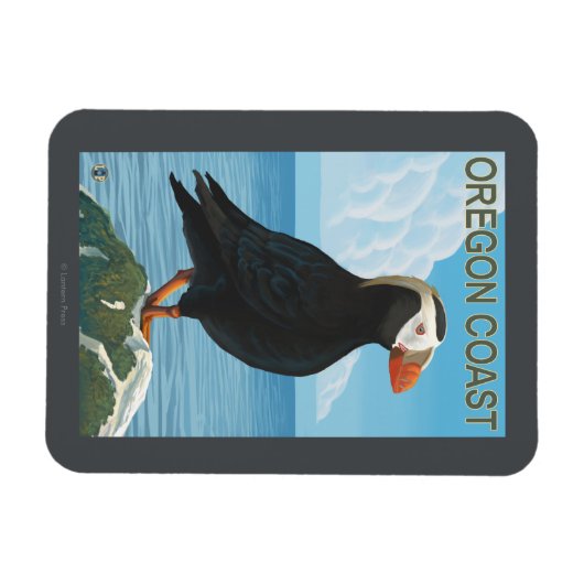 Magnet Flexible Puffin touffé de la côte de l'Oregon (Horizontal)