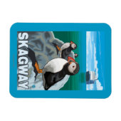 Magnet Flexible Puffins et bateau de croisière - Skagway, Alaska (Horizontal)
