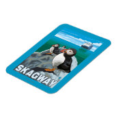 Magnet Flexible Puffins et bateau de croisière - Skagway, Alaska (Côté Gauche)