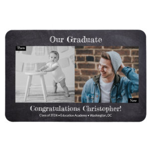 Magnet Flexible Puis et maintenant Graduate Photo Graduate