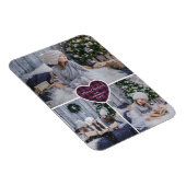 Magnet Flexible Purple Buffalo Plaid Heart Photo Joyeux Noël (Côté Droit)