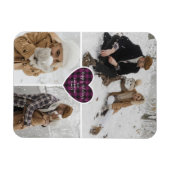 Magnet Flexible Purple Buffalo Plaid Photo Holiday (Horizontal)