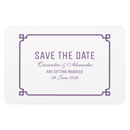 Magnet Flexible Purple Deco Chic Enregistrer la date (Horizontal)
