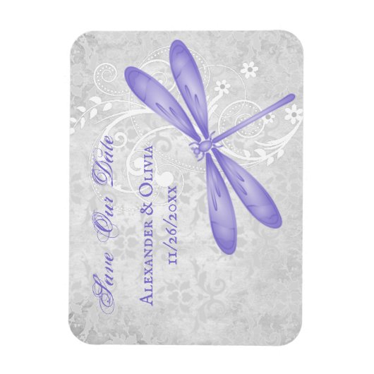 Magnet Flexible Purple Dragonfly Enregistrer l'aimant Date (Vertical)