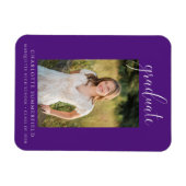 Magnet Flexible Purple Elegant Script Photo Graduation (Horizontal)