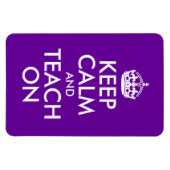 Magnet Flexible Purple et blanc Gardez le calme et Enseigner (Horizontal)