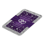Magnet Flexible Purple, Grey Love Coeurs Mariage Enregistrer la da (Côté Gauche)