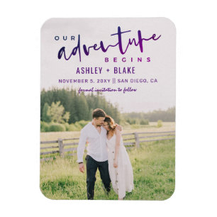 Magnet Flexible Purple Our Adventure Begins Photo Enregistrer la d