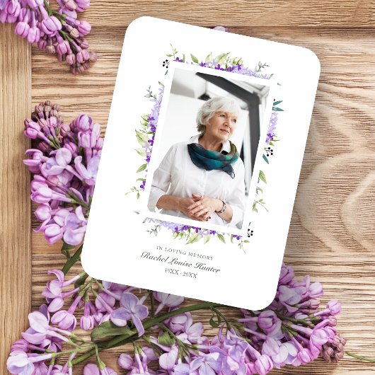 Magnet Flexible Purple Shades Garland In Loving Memory Photo