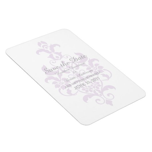 Magnet Flexible Purple Subtle Damask Enregistrer la date Flexi Mag (Côté Droit)