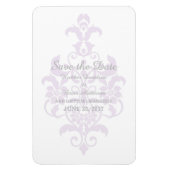 Magnet Flexible Purple Subtle Damask Enregistrer la date Flexi Mag (Vertical)