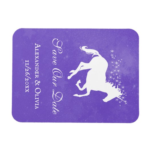Magnet Flexible Purple Unicorn Enregistrer l'aimant Date (Horizontal)