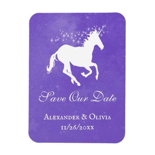Magnet Flexible Purple Unicorn Enregistrer l'aimant Date (Vertical)