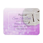 Magnet Flexible Purplel Sand Dollar Mariage Enregistrer la date ai (Horizontal)