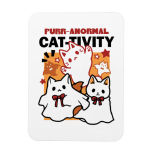 Magnet Flexible Purr-anormal Cat Cat mignonne Halloween Conception