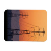 Magnet Flexible Pylônes électriques au coucher du soleil (Horizontal)