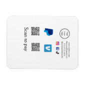 Magnet Flexible Q R code PayPal venmo scanner payer ajouter médias (Horizontal)