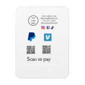 Magnet Flexible Q R code PayPal venmo scanner payer ajouter médias (Vertical)