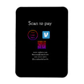 Magnet Flexible Q R code venmo scanner pour payer ajouter le logo (Vertical)
