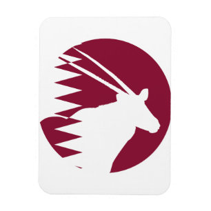 Magnet Flexible Qatar Arabe oryx Qatari drapeau animal national