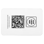 Magnet Flexible QR code blanc | Logo d'entreprise simple et profes (Horizontal)