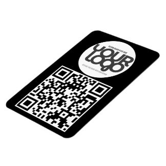 Magnet Flexible QR Code Customizable Modern Black Business Card