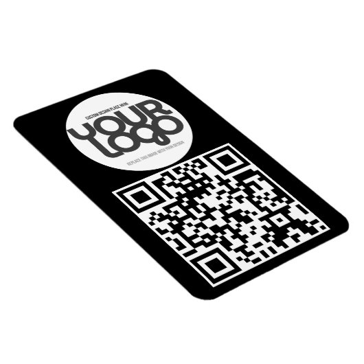 Magnet Flexible QR Code Customizable Modern Black Business Card (Côté Droit)